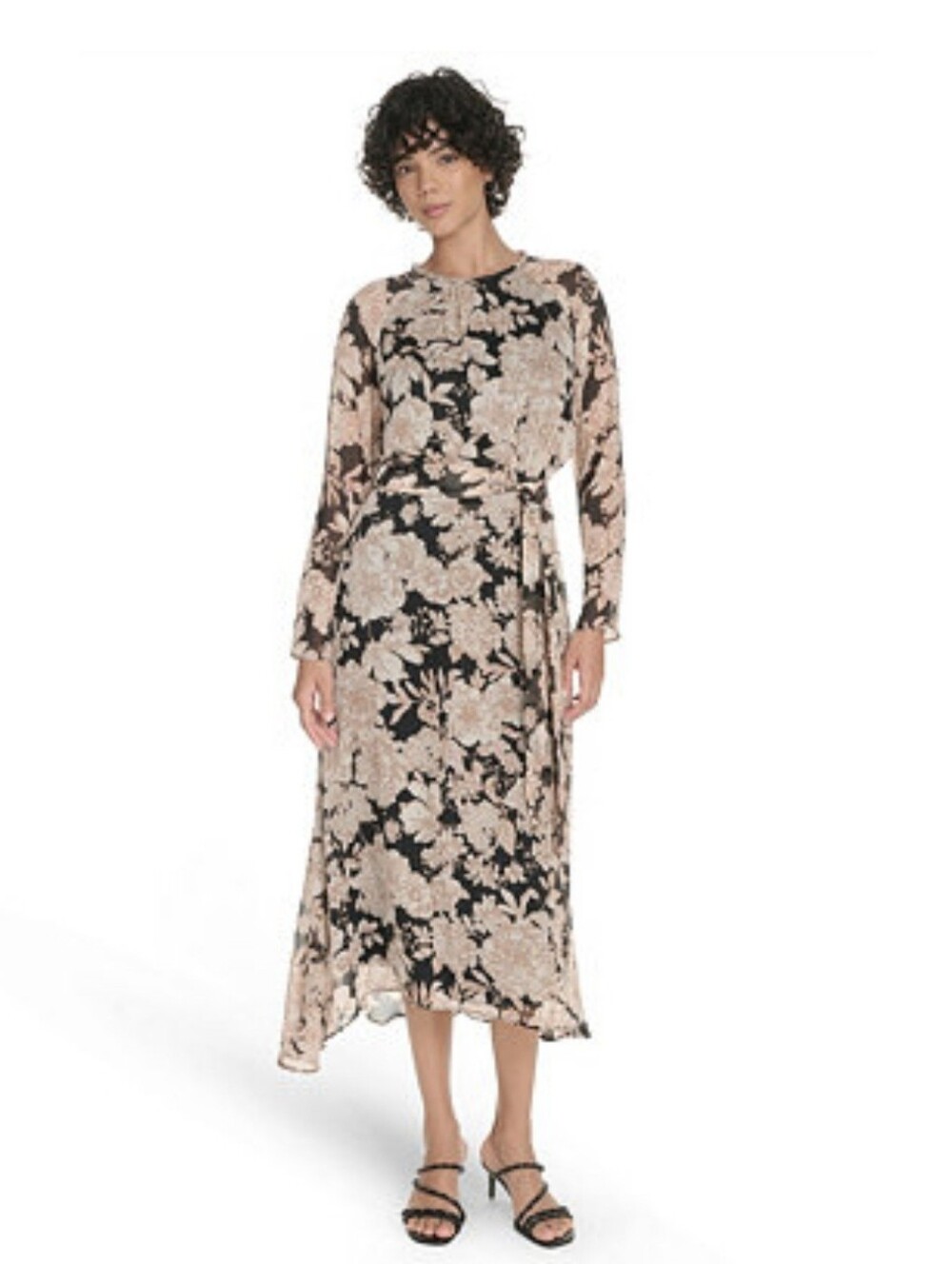 Tommy Hilfiger Black Maxi Dress with Cream Floral Print